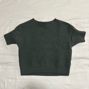 Green Knit Crop Top